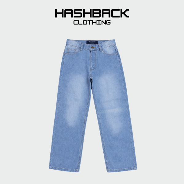 Boys Wide Leg Denim Pants - Light Blue