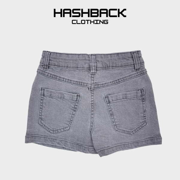 Girls Denim Shorts - Button Front Mid Waist | HashBack Clothing