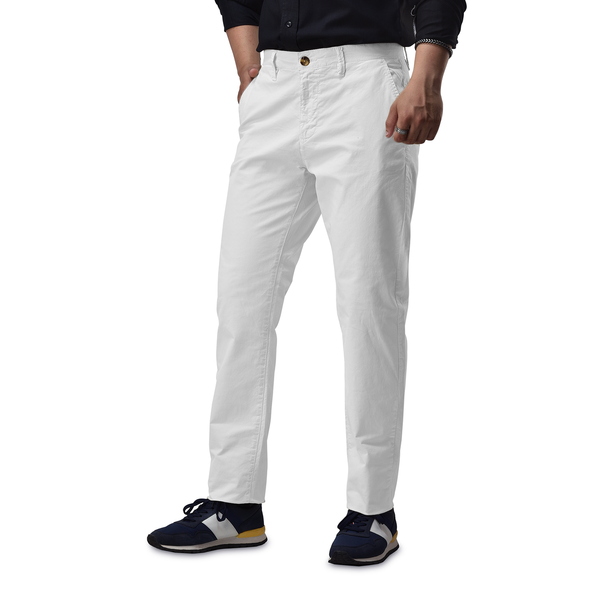 Mens Slim fit Chinos Pants - White- AM001