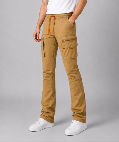 Multi-Pocket Stacked Cargo Pants - Long Length