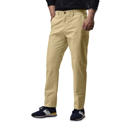 Mens Slim fit Chinos Pants - LT BEIGE- AM001