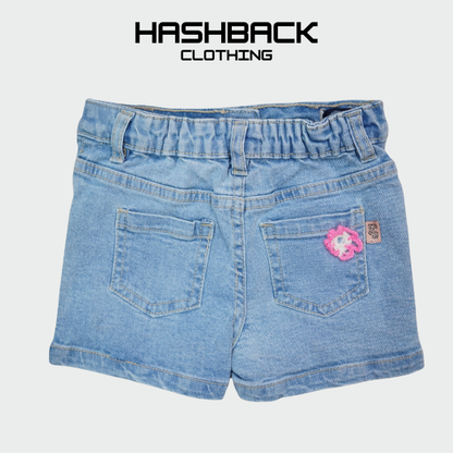Girls Embroidered Denim Shorts