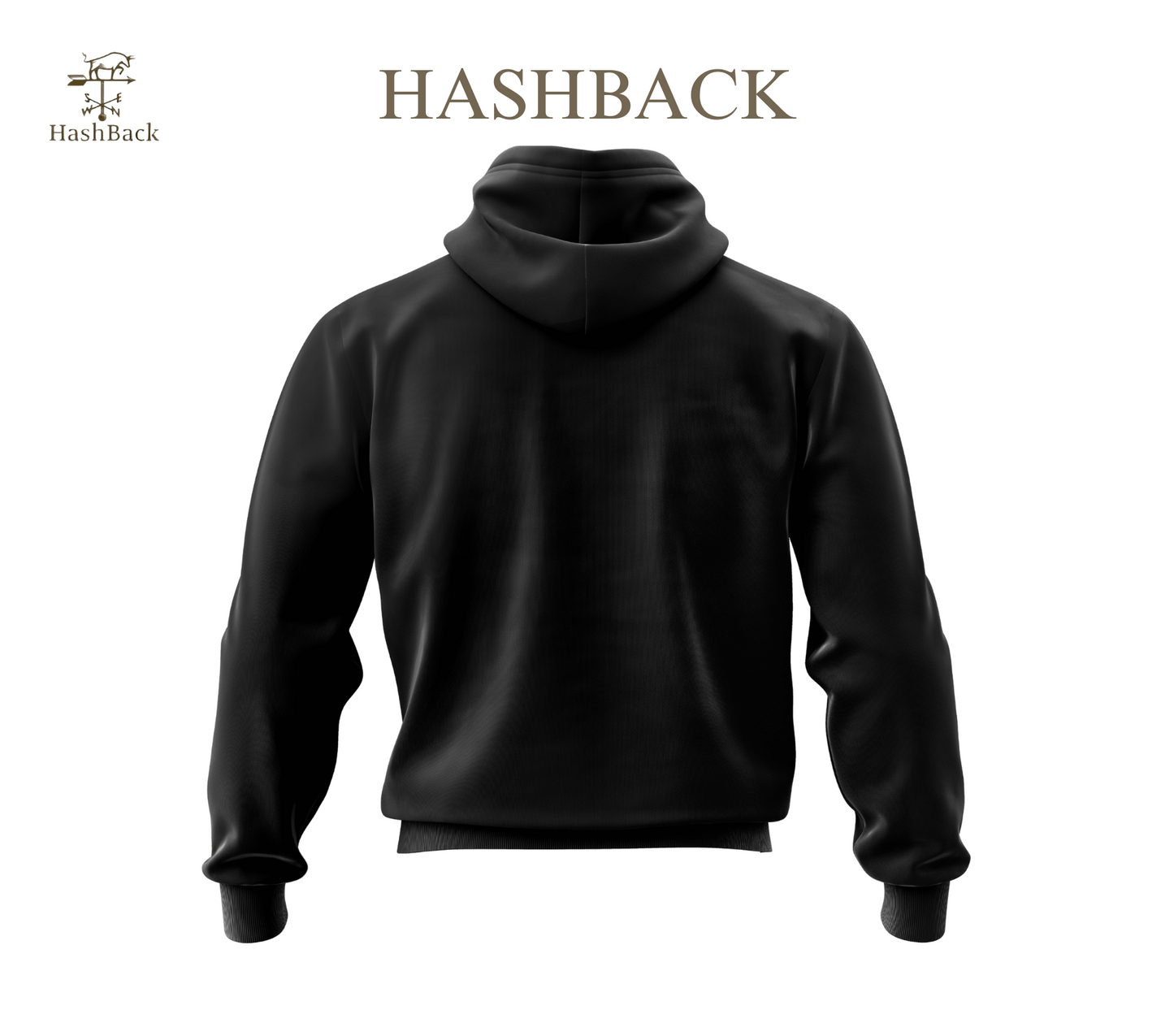 HashBack Plain Zipper Hoodie Black