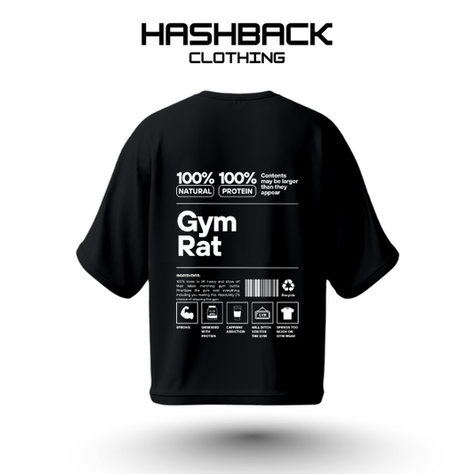 HASHBACK GYM-RAT DROP SHOULDER TEE (BLACK)