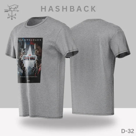 Printed Crew Neck T Shirt For Men D32