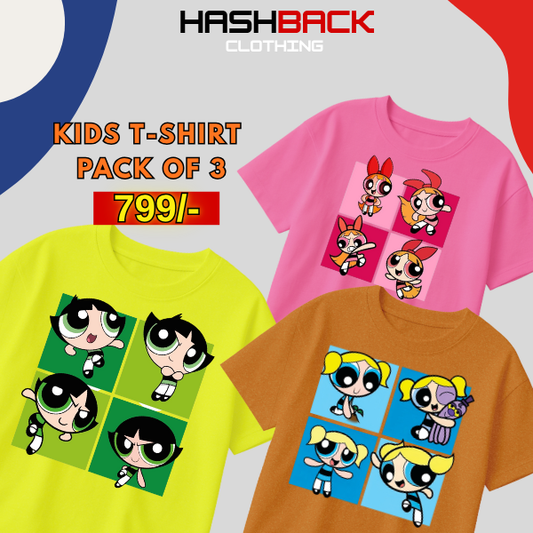Pack of 3 Girls Printed T-Shirts