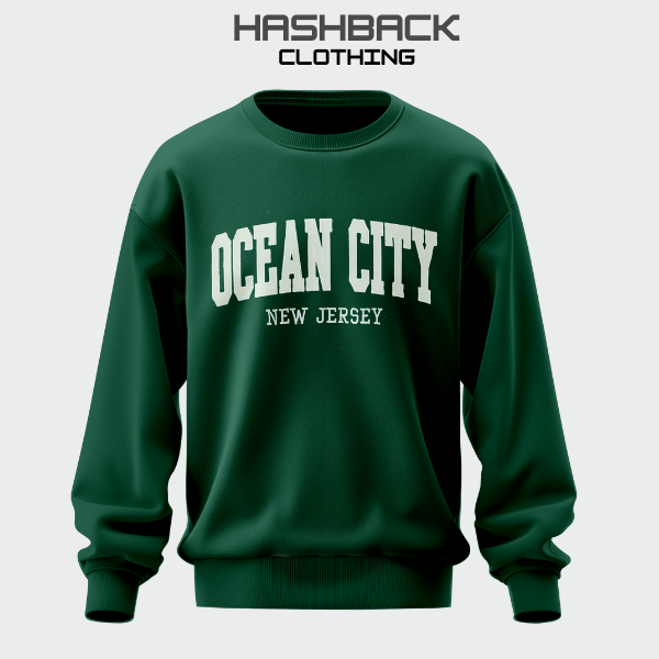 Embroidery Sweatshirt Oversized Drop Shoulder Crew Neck Mix Embroidery Article