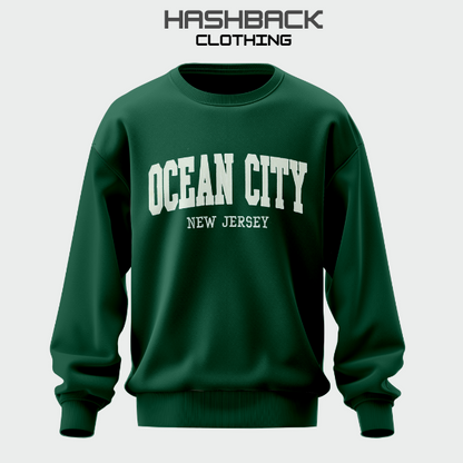 Embroidery Sweatshirt Oversized Drop Shoulder Crew Neck Mix Embroidery Article