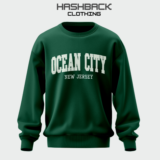 Embroidery Sweatshirt Oversized Drop Shoulder Crew Neck Mix Embroidery Article