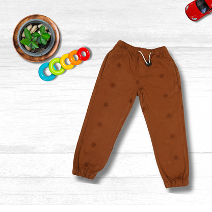 Kids Cotton Embraided Joggers