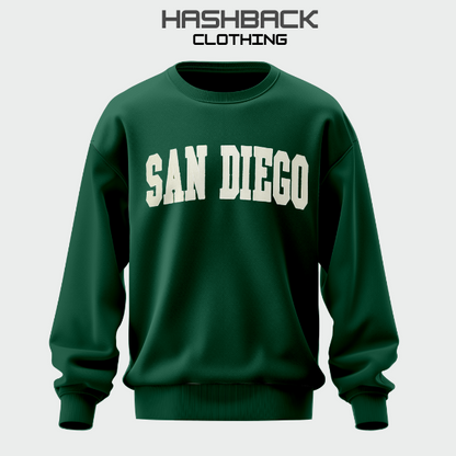 Embroidery Sweatshirt Oversized Drop Shoulder Crew Neck Mix Embroidery Article