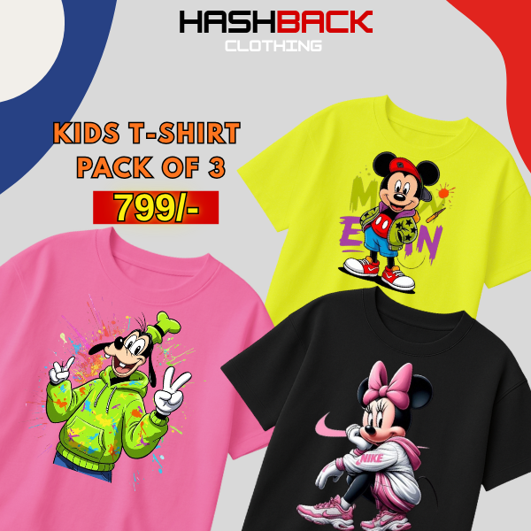 Pack of 3 Girls Printed T-Shirts