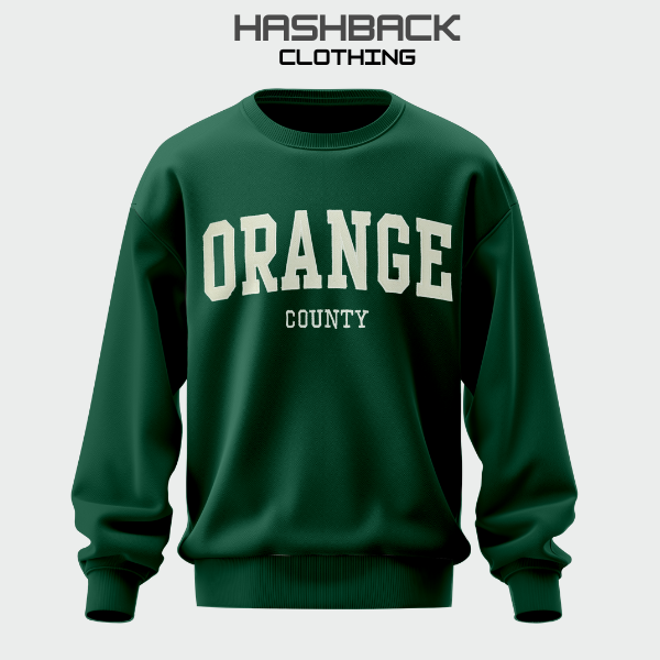 Embroidery Sweatshirt Oversized Drop Shoulder Crew Neck Mix Embroidery Article