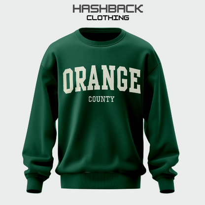 Embroidery Sweatshirt Oversized Drop Shoulder Crew Neck Mix Embroidery Article