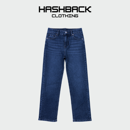 Kids 5-Pocket Denim Straight Pant - Dark Blue Washed