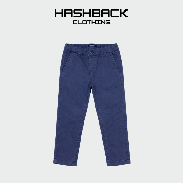 Kids Navy Cotton Pants - Soft Elasticated Straight Fit for Boys & Girls