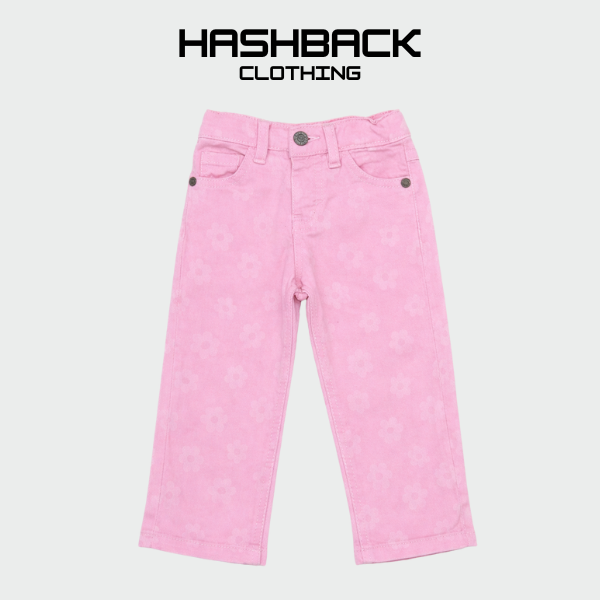 Girls Pink Cotton Pants - Stretchable & Comfortable (9-12M to 13 Yrs)