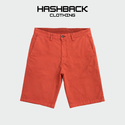 Men's Cotton Shorts - Vibrant Coral