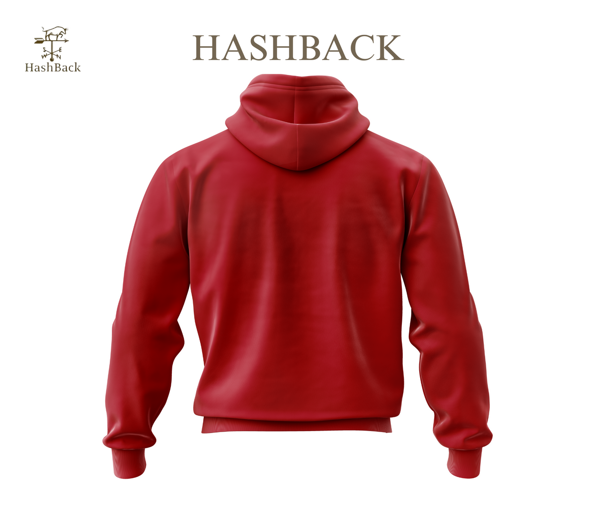 HashBack Plain Zipper Hoodie RED