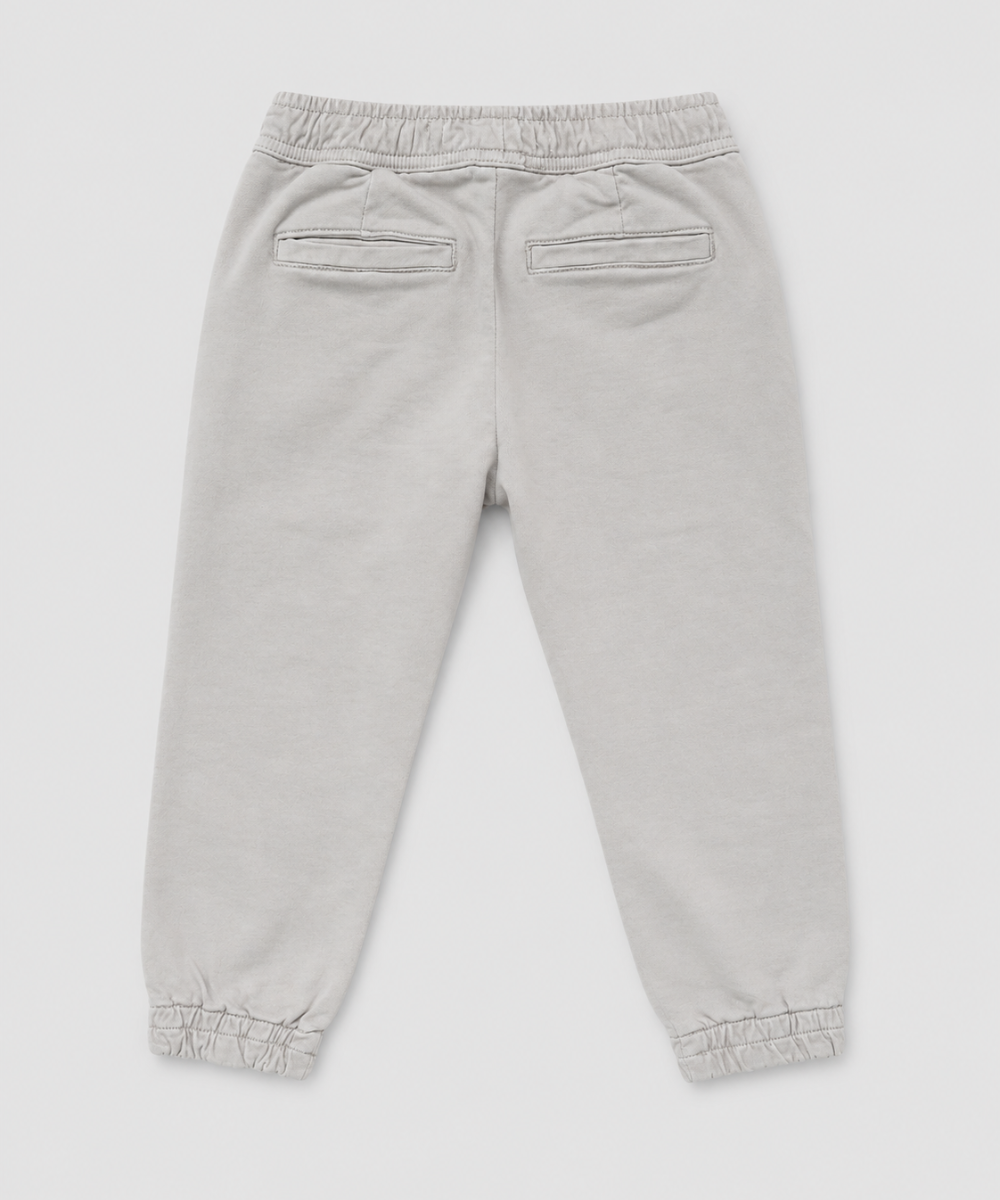 Boys cargo jogger trousers beige back view