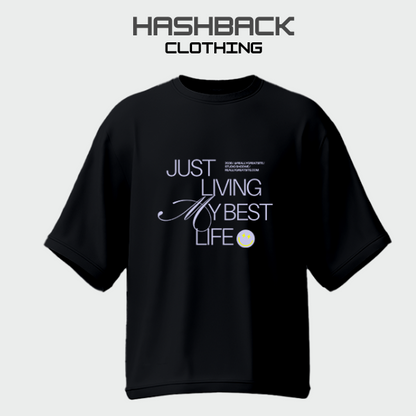 Hashback Drop Shoulder Tee (BLACK) Oversized Streetwear Tee for Women