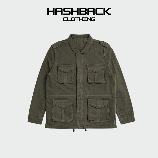 White Utility Cargo Jacket - Premium 4 Pocket Field Jacket for Men | Cotton Streetwear