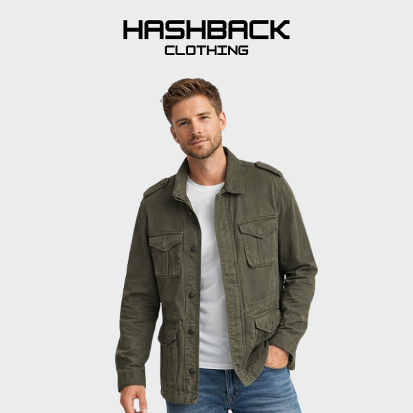 White Utility Cargo Jacket - Premium 4 Pocket Field Jacket for Men | Cotton Streetwear