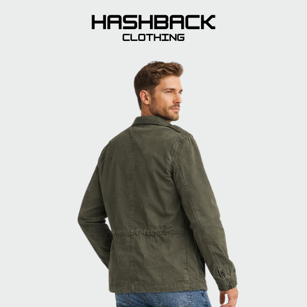 White Utility Cargo Jacket - Premium 4 Pocket Field Jacket for Men | Cotton Streetwear