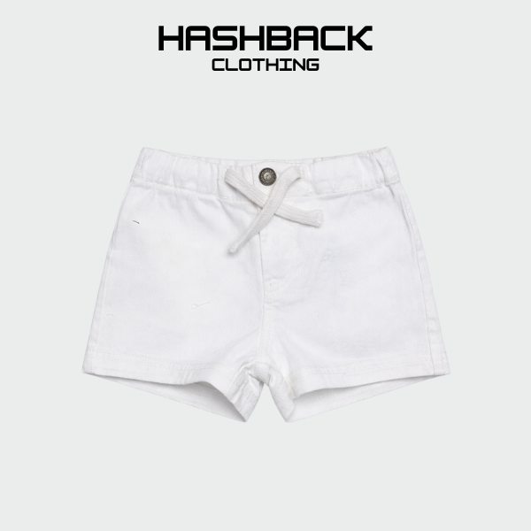 Girls White Denim Mini Shorts
