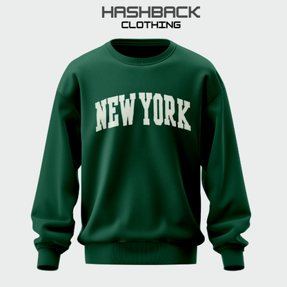 Embroidery Sweatshirt Oversized Drop Shoulder Crew Neck Mix Embroidery Article