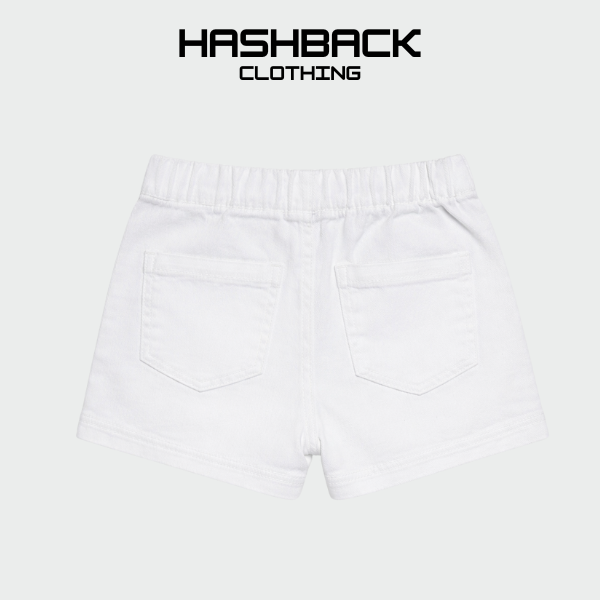 Girls White Denim Mini Shorts