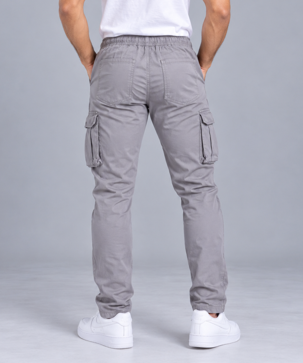 Men's Cargo Jogger Trousers with Flap Pockets-HB