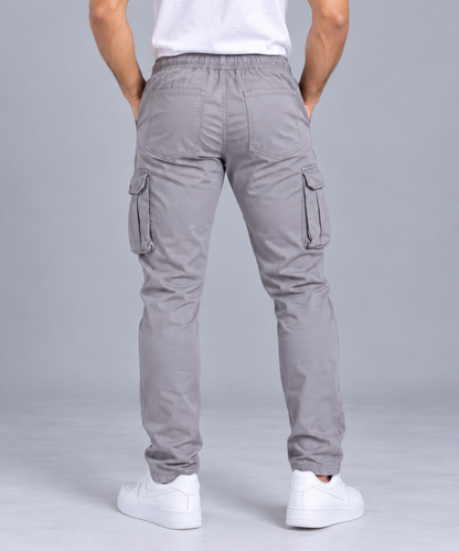 Men's Cargo Jogger Trousers with Flap Pockets-HB