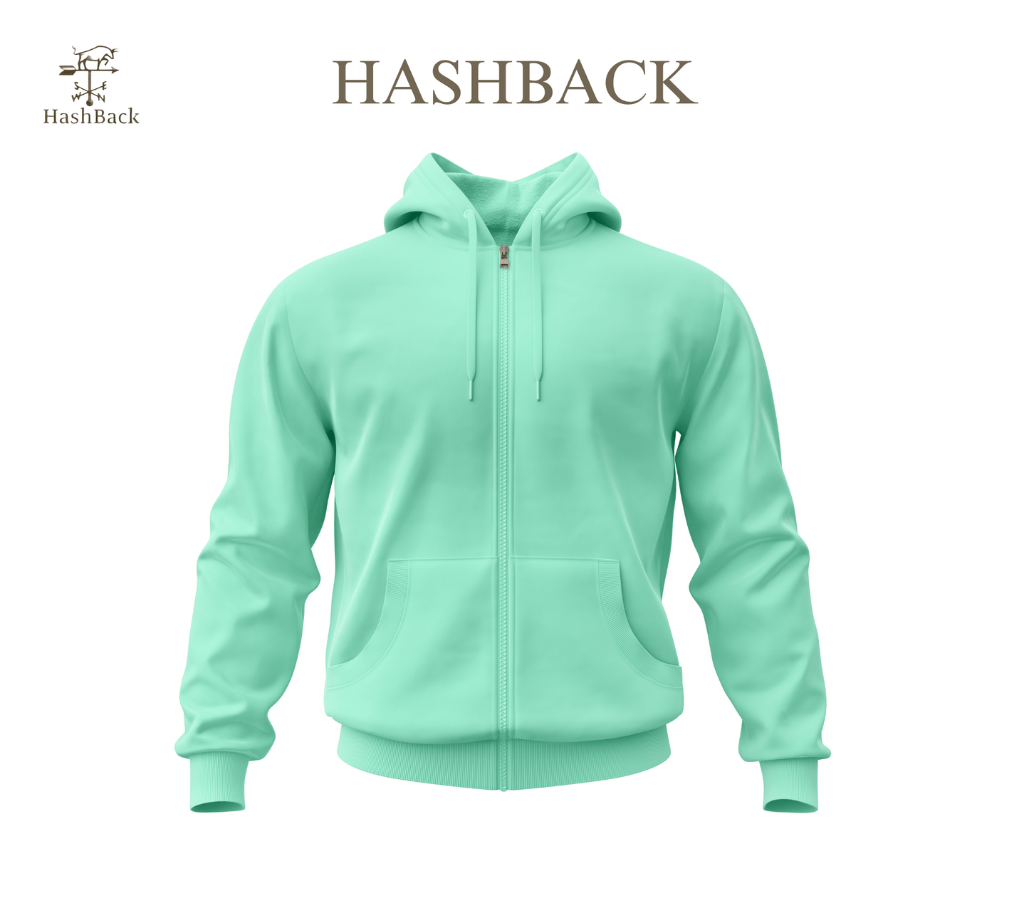 HashBack Plain Zipper Hoodie D21