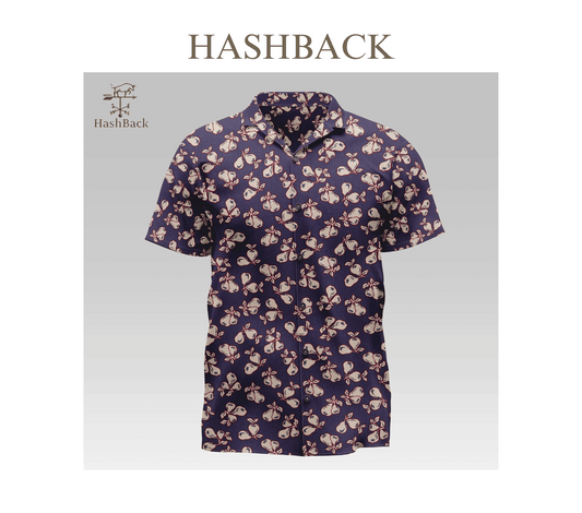 HashBack Hawaiian Beach Casual Button Down Cuban Collar Printed Shirt For Men