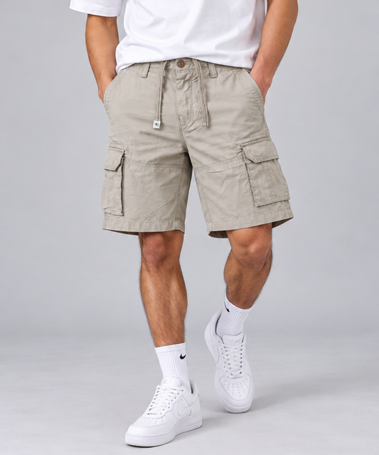 Men's Cargo Shorts – Multi-Pocket Utility Shorts with Drawstring