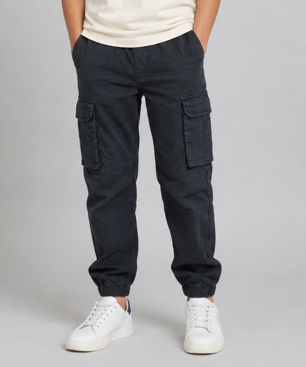 Boys Relaxed Fit Cargo Jogger Trouser - Front Model