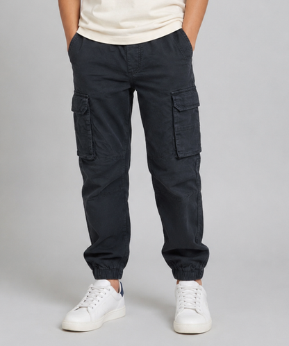 Boys Relaxed Fit Cargo Jogger Trouser - Front Model