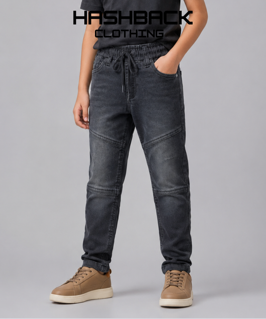 Boys Denim Pant – Elasticated Waist with Drawstring & Gripped Bottom