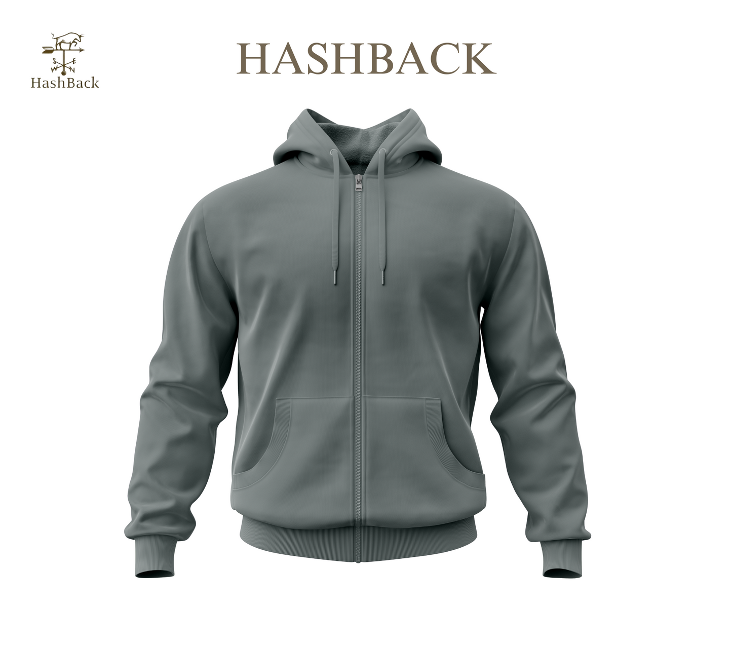 HashBack Plain Zipper Hoodie D20