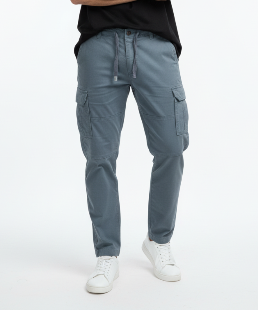 Men's Cotton Cargo Pants with Drawstring