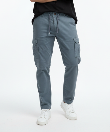Men's Cotton Cargo Pants with Drawstring