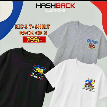 Pack of 3 Boys Printed T-Shirts