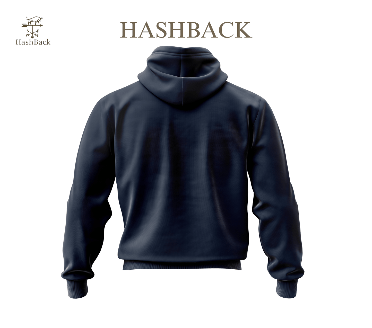HashBack Plain Zipper Hoodie NAVY  Big & Tall