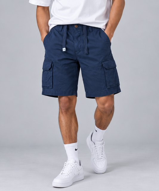Men's Cargo Shorts – Multi-Pocket Utility Shorts with Drawstring