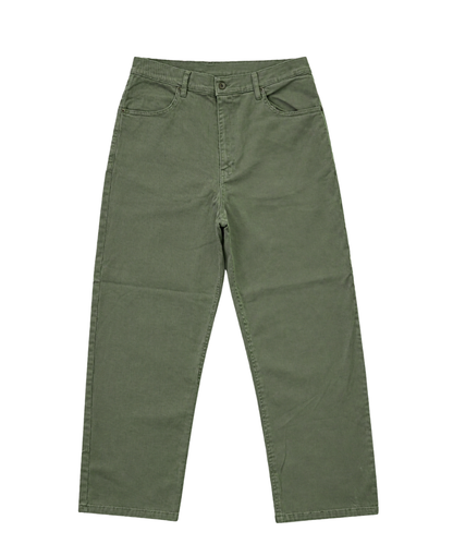 Women’s Olive Green Straight-Leg Denim Pants