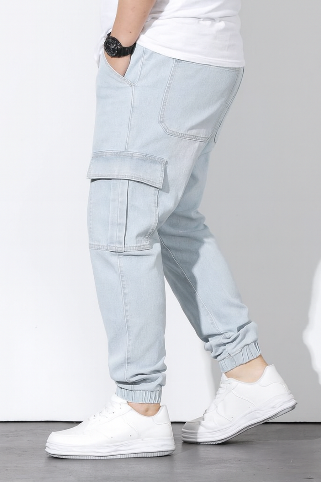 Men's Denim Cargo Jogger