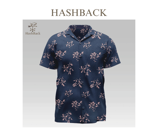 HashBack Hawaiian Beach Casual Button Down Cuban Collar Printed Shirt For Men