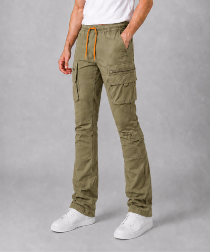 Multi-Pocket Stacked Cargo Pants - Long Length