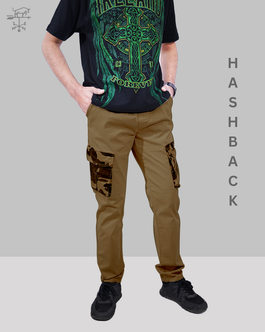 Camo Contrast Cargo Trousers-4| Regular Fit